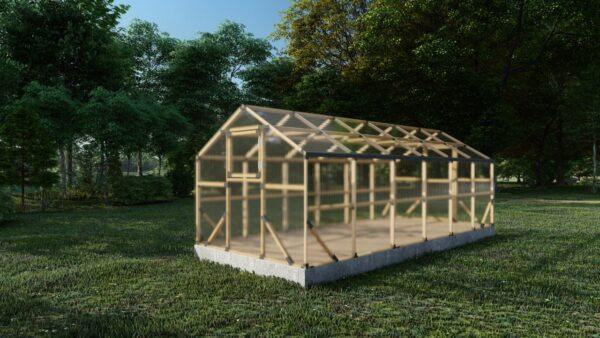 puidust kasvuhoone casa, pikkus 6 m